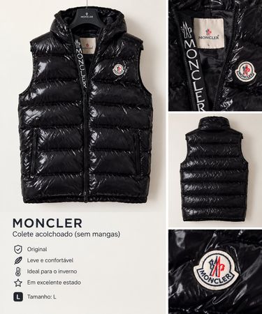 Gilet sans manches Moncler noir taille L bon état