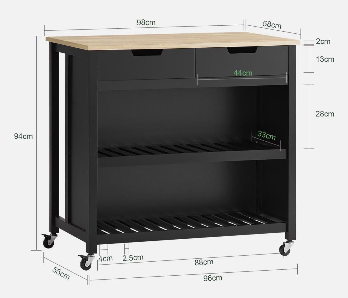 Set tavolo e sedie: Îlot de cuisine mobile avec deux tabourets – Usato da Biel/Bienne venduto da Teric22 1