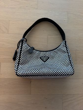 Prada Re-Edition Crystal Shoulder Bag Black