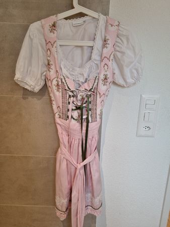 Dirndl Kleid Wolpertinger Blumenmuster rosa Grösse 38