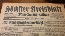 Eine Seite Höchster Tagblatt vom 2 Februar 1932