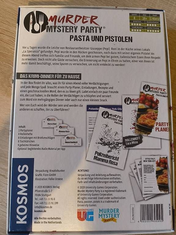 Kosmos Giochi: Krimidinner Pasta und Pistolen – Usato da Worben venduto da tob_2c6h 1