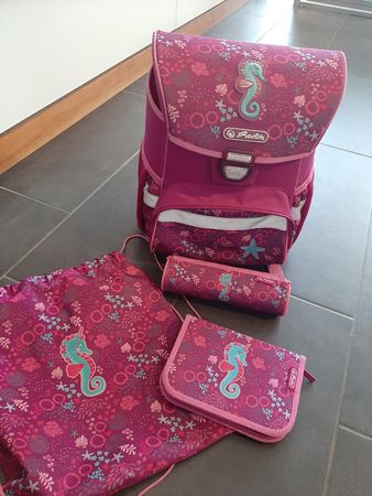 Schulsack-Set Berlitz Seepferdchen pink