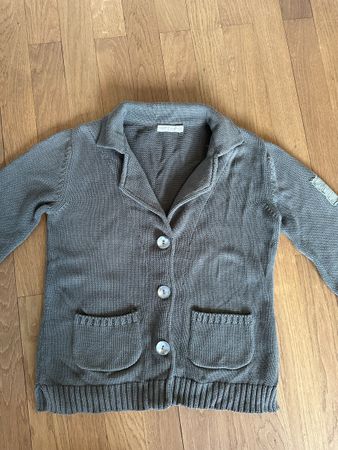 Coole Strickjacke Grösse S 100% Baumwolle, grüngrau