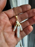 Elegante vergoldete Kette mit Süsswasserperle Barockperle...