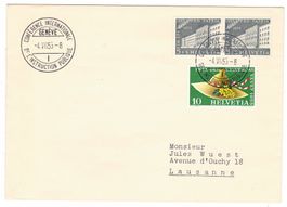 Lettre de Genève cachet IP 8 pour Lausanne le 4.VII.55