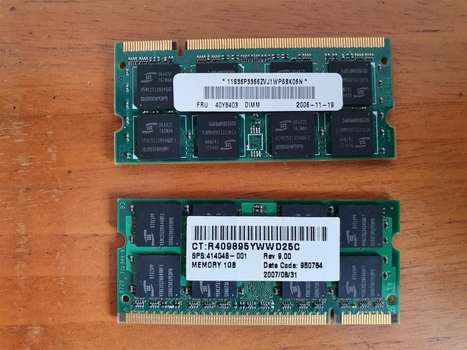 Memory / RAM: 2 Stk. Original IBM 1GB PC2-5300  DDR2 – Gebraucht aus Bern von schatzheber 1