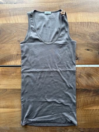 Original Rivamonti Top mit Lederaplikation, taupe, Grösse S