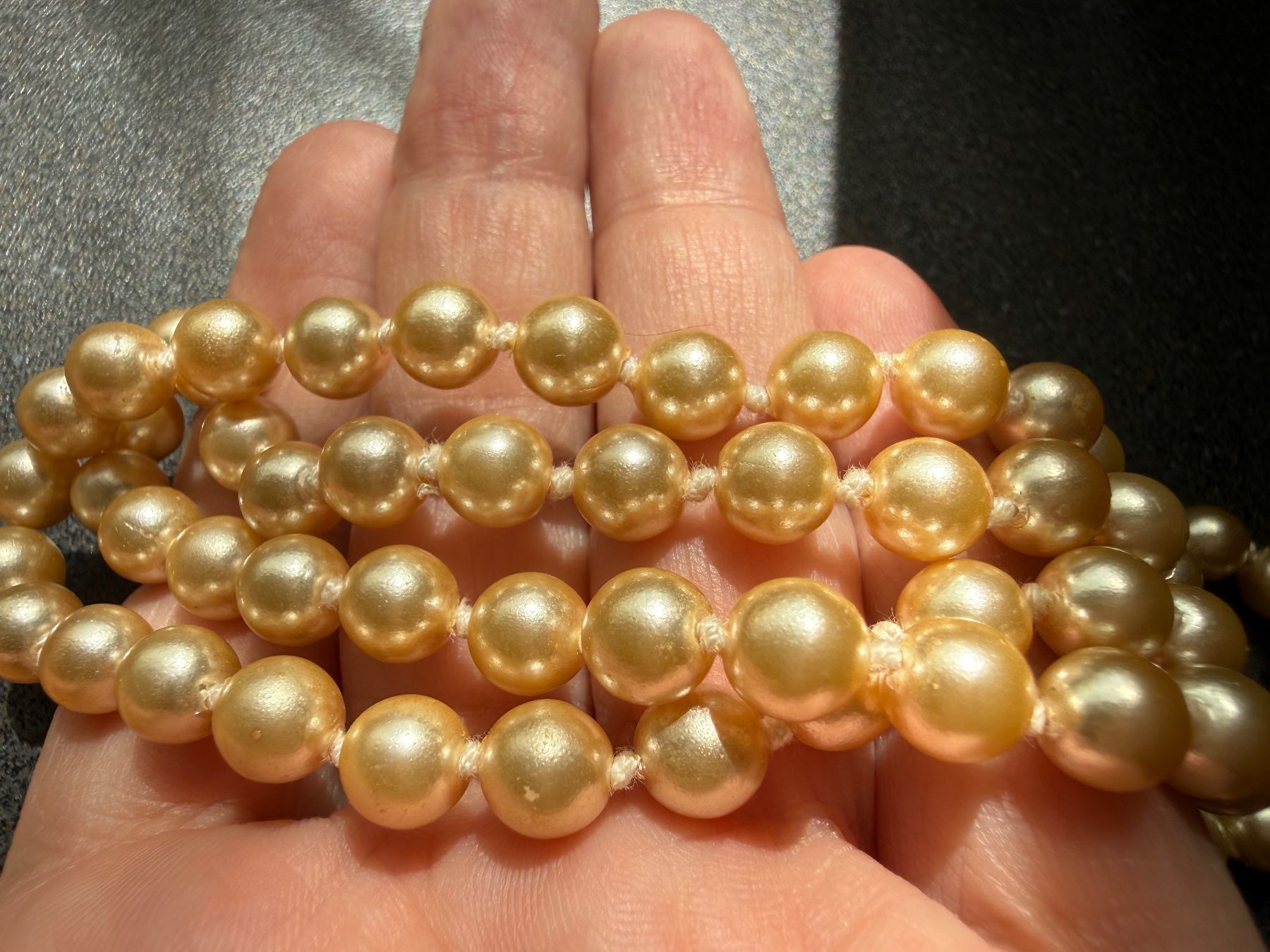 Catenine: Vintage Perlenkette Creme/hellgelb – Usato da Lamone venduto da LaCantinaMagica 6