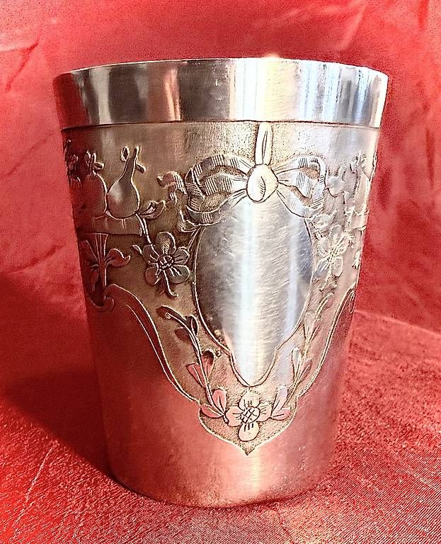 Tassen: Antiker Jugendstil-Taufbecher Silber  um 1900 – Gebraucht aus Fahrwangen von Dirk.Gerlach