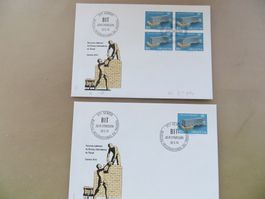 2 FDC BIT 1974 (Einzelmarke + Viererblock)