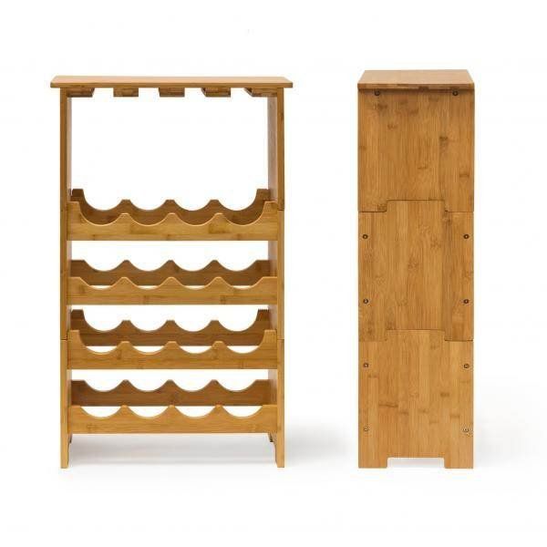 Scaffali: Weinregal Bambus 16 Flaschen + 12 Gläser – Nuovo e nell'imballaggio originale da Kreuzlingen venduto da DealBlitz 2