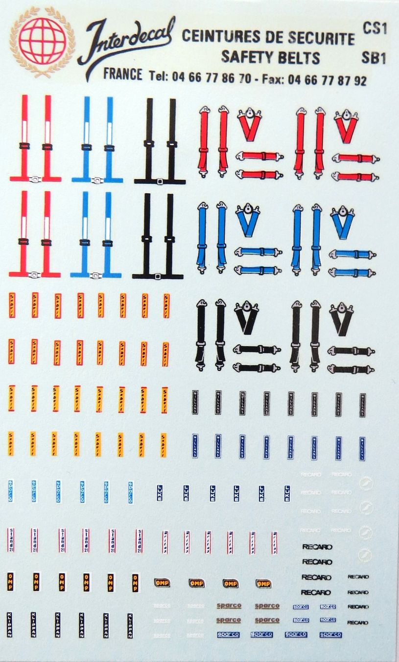 Modellautos: 1:43 Decalsatz mit Renngurten – Neu (gemäss Beschreibung) aus Ettingen von campione_1