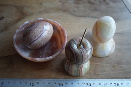 Onyx Marmor  Ganzes Set Ei- Apfel-Schale   ab 12.-  Auktion