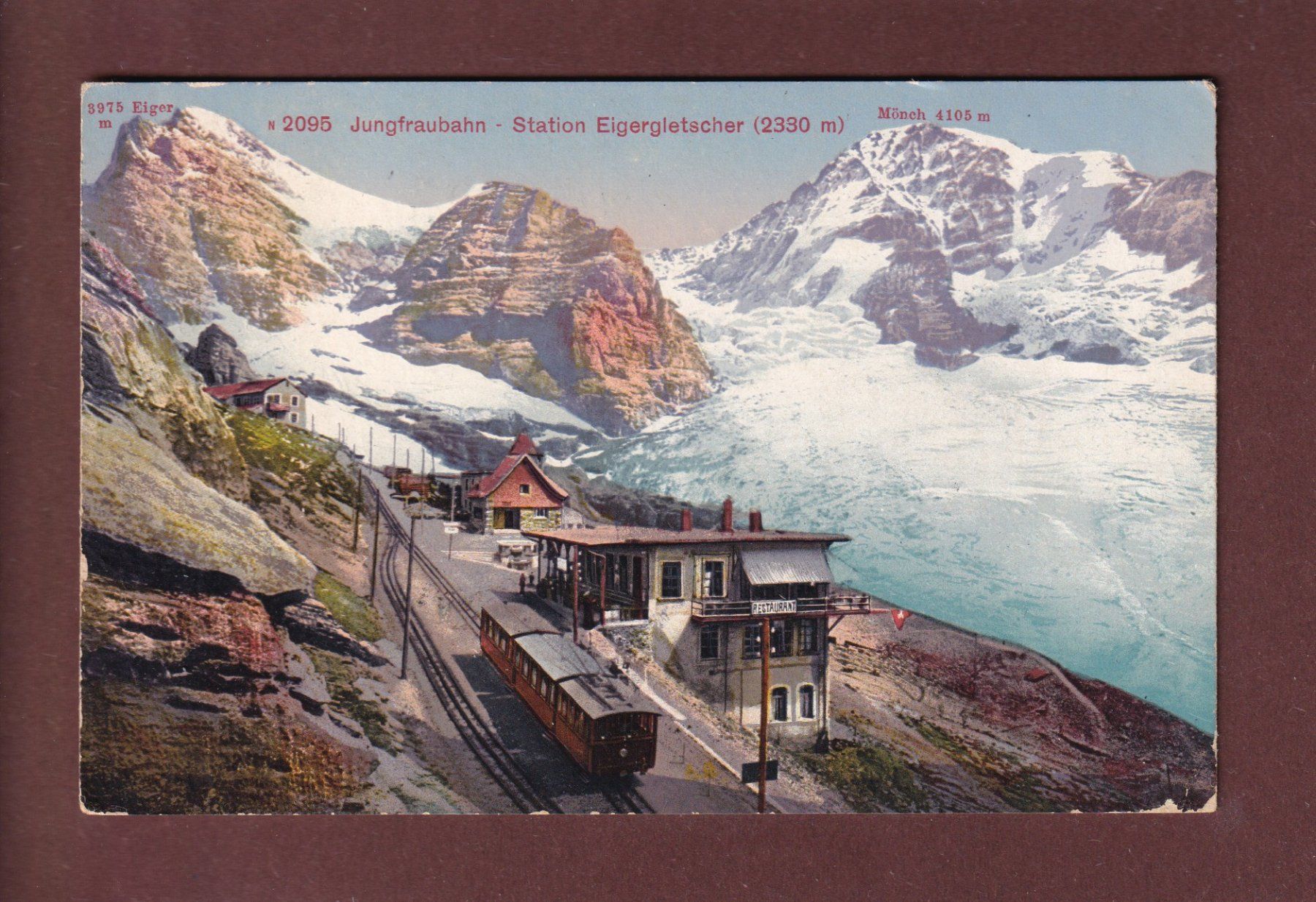 Cartoline postali: JUNGFRAUBAHN . Station Eigergletscher – Usato da Pully venduto da nicecards