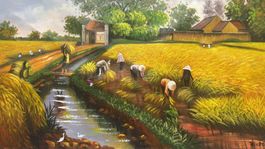 Peinture sur toile "Les couleurs du Vietnam"