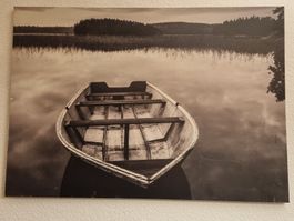 IKEA Bild Leinwandbild Boot See Landschaft Vintage
