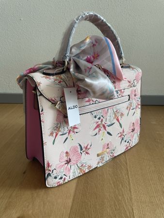 ALDO Damen Handtasche mit Blumenmuster und Halstuch