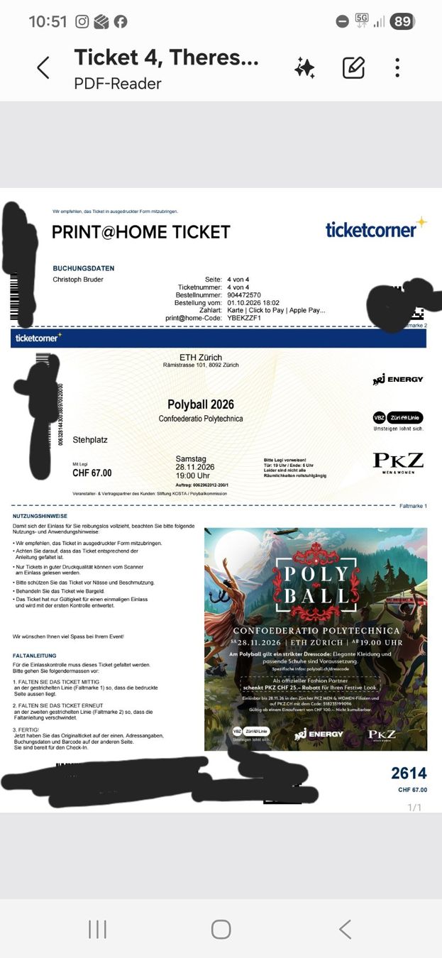 Biglietti: Polyball 2026 mit Legi – Usato da Niederweningen venduto da Pspitzer74