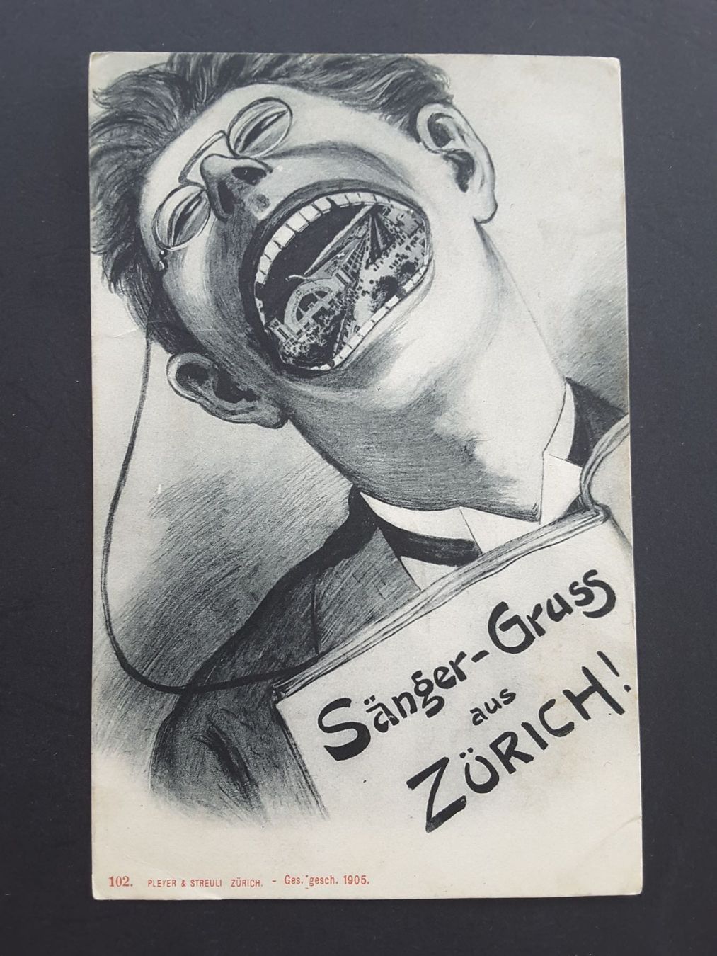 Cartoline postali: Sänger Gruss aus Zürich , 1905 – Usato da Reichenburg venduto da Pipo-67