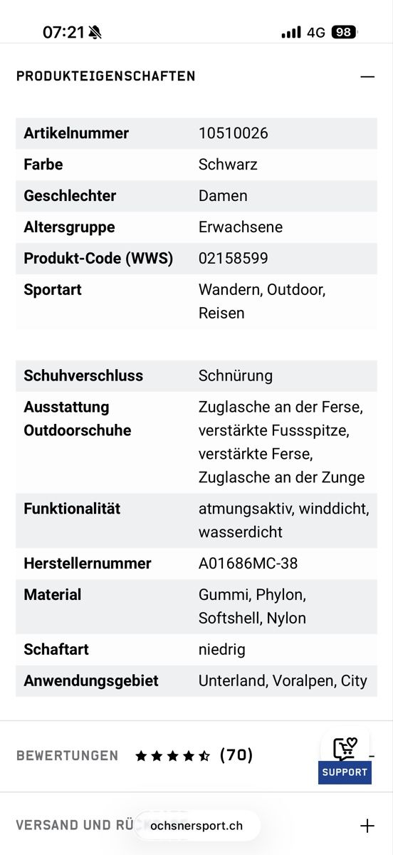 46 Nord Scarpe da donna: Trekkingschuhe Damen Grösse 39 ( Softshell, 46Nord) – Usato da Baden venduto da dom_7mxp 8