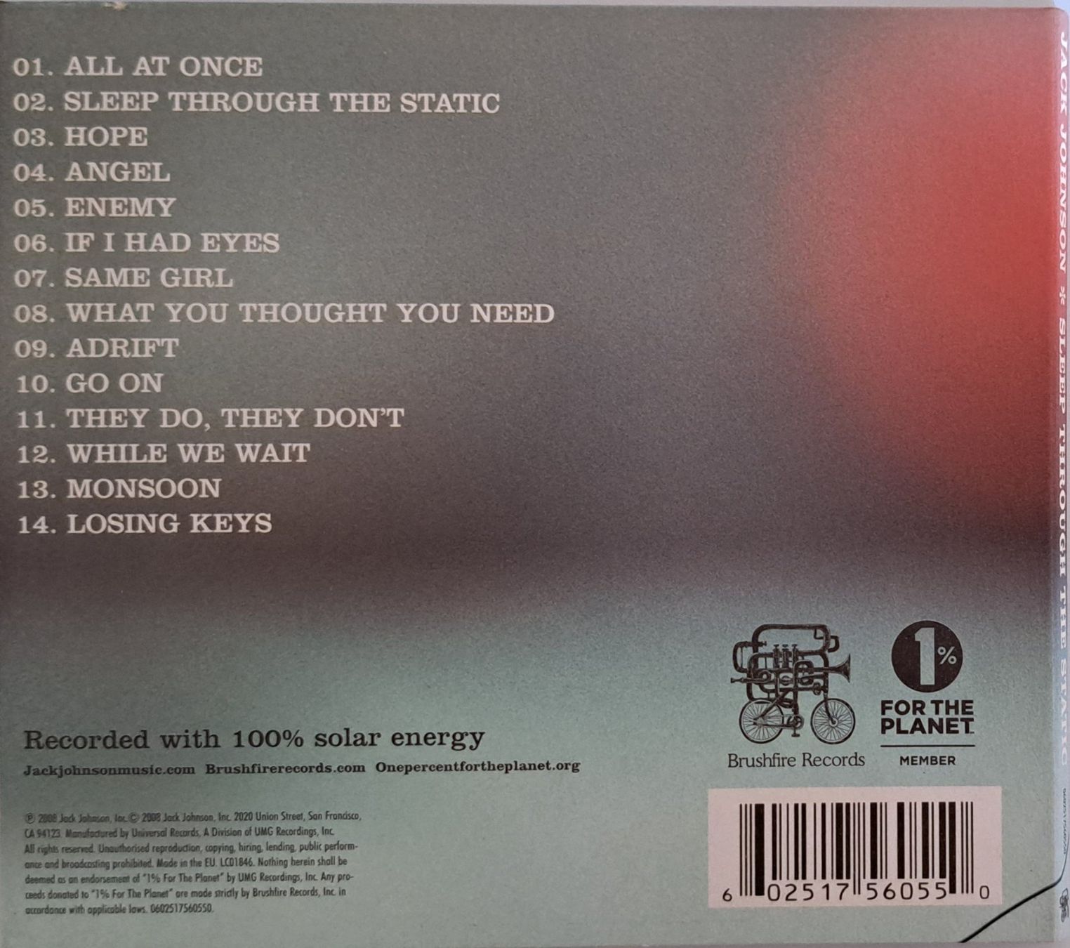 CDs: JACK JOHNSON - SLEEP THROUGH THE STATIC - CD DIGIPACK – D'occasion à Tenniken par mik_6mxg 1