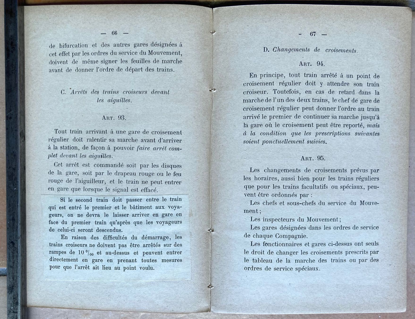 SBB/CFF/FFS Dokumente: CFF - Circulation des trains. A simple & double voie 1880 – Gebraucht aus Versoix von Decapod 8