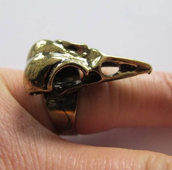 Anelli: Taxidermy Ring Vogelschädel Bird Skull – Nuovo (secondo la descrizione) da Schwanden GL venduto da UHRKNALL 2