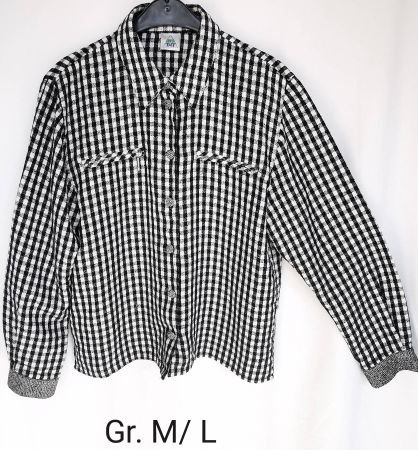 Karierte Jacke schwarz weiss M / L