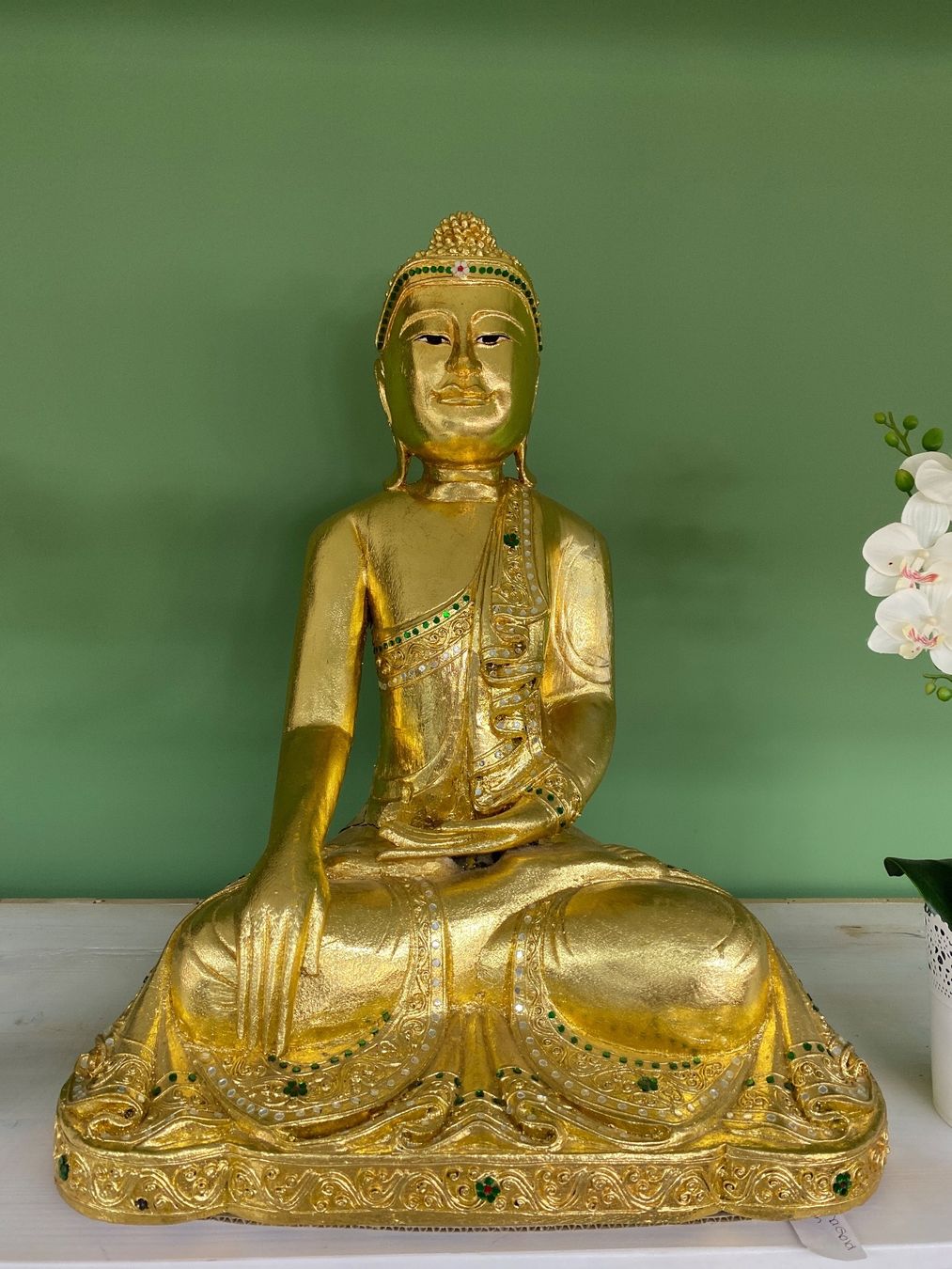 Sculture & Statue: Buddha mit Blatt, wunderschön in Gold – Nuovo (secondo la descrizione) da Pfäffikon SZ venduto da Anita8808 3