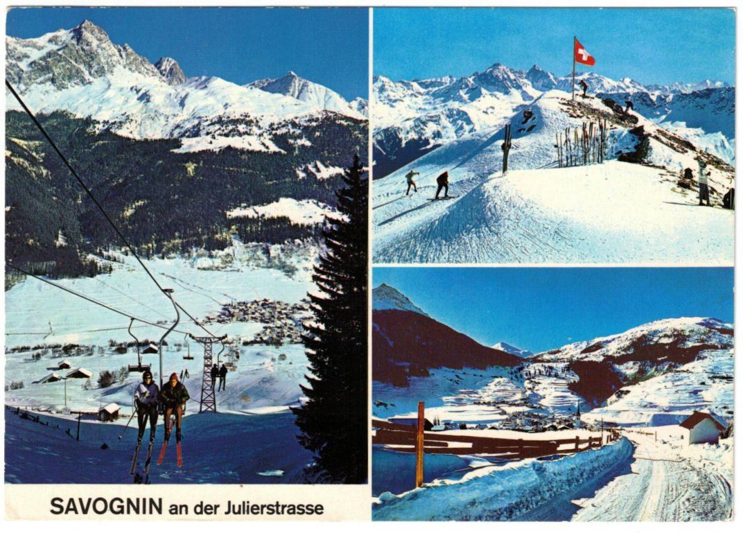 Cartoline postali: Savognin - 3 Bild AK – Usato da Binningen venduto da Mountainrider