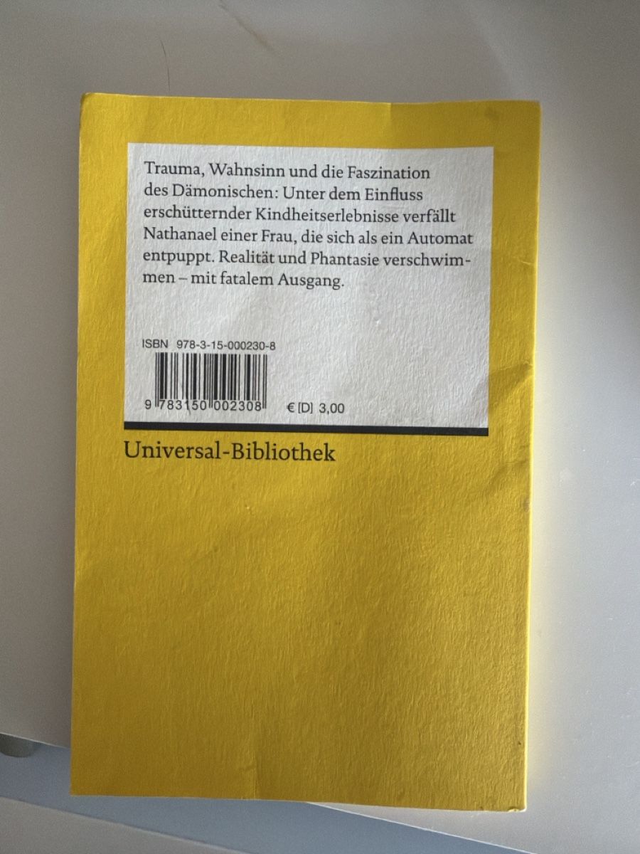 Libri: Buch E.T.A. Hoffmann Der Sandmann Reclam Universal-Bibliothe – Usato da Winterthur venduto da sha_ch78 1
