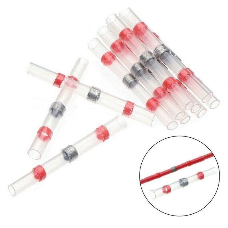 HENGBIRD 100 Stück Lötverbinder - Wasserdichte Kabelverbinder Mit Schrumpfschlauch (0.5-1.0mm²)