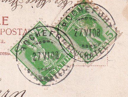 Ansichtskarten: Rochefort  NE    -    Vue générale      en 1908 – Gebraucht aus Brig von Valcards54 1