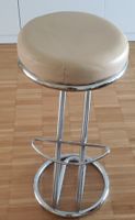 Barhocker Leder Creme Chrom gebraucht