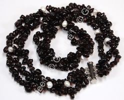 Granat - Perlen Collier 3-reihig ca. 47cm