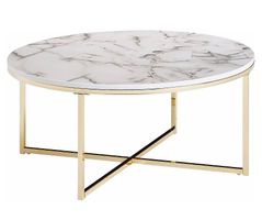 Runder Sofatisch mit Marmorlook