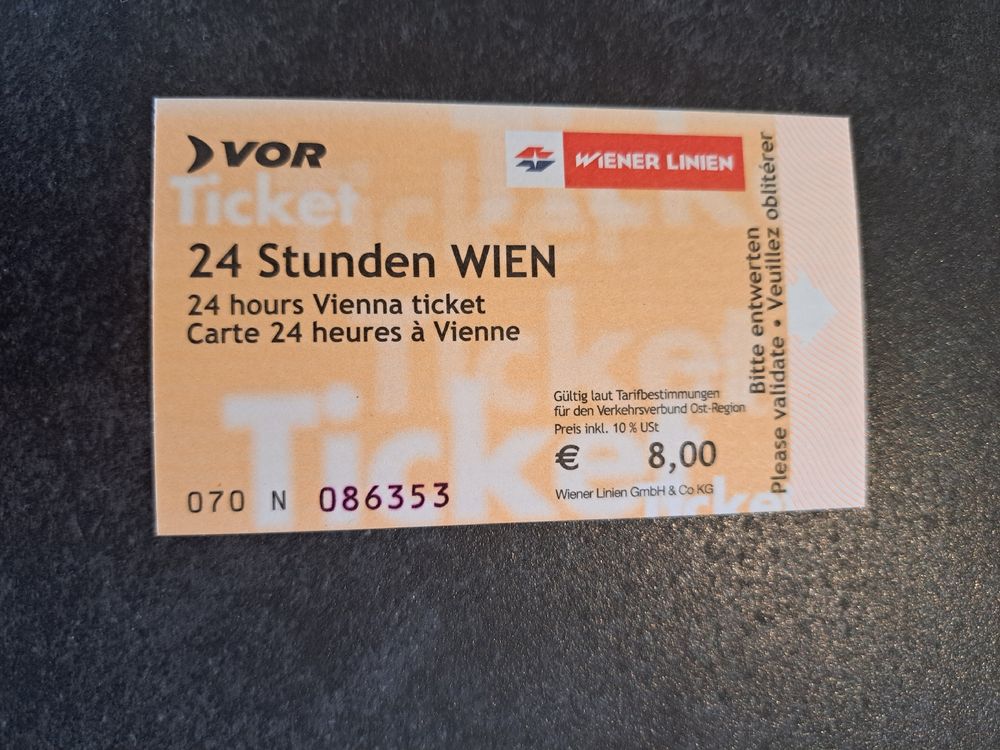 2 Ticket ÖV 24 Stunden WIEN Kaufen auf Ricardo