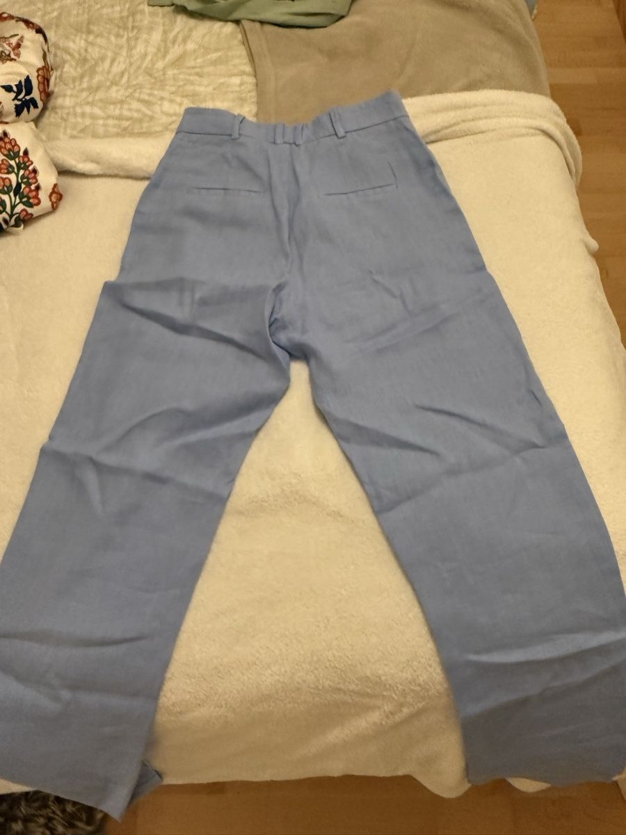 Mango Pantaloni: Blaue Mango Leinenhose – Nuovo (secondo la descrizione) da St. Moritz venduto da ari_9fcv 3