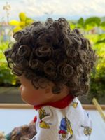 Puppenperücke, krause Haare, Echthaar, Glorex, KU: 32 cm L:8