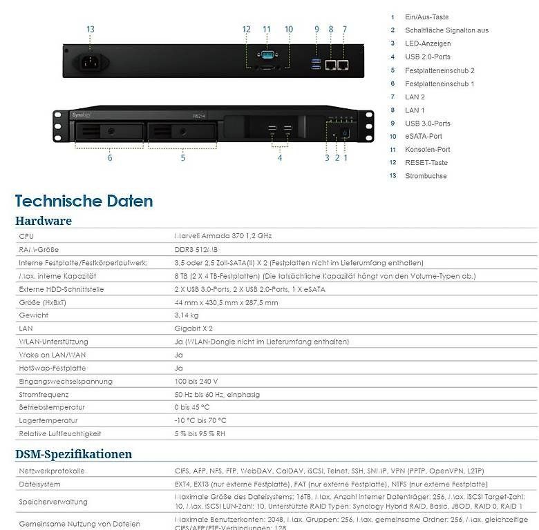 Racks & Ständer: NAS Synology RackStation RS214 – Gebraucht aus Emmen von Big-Bigler 4