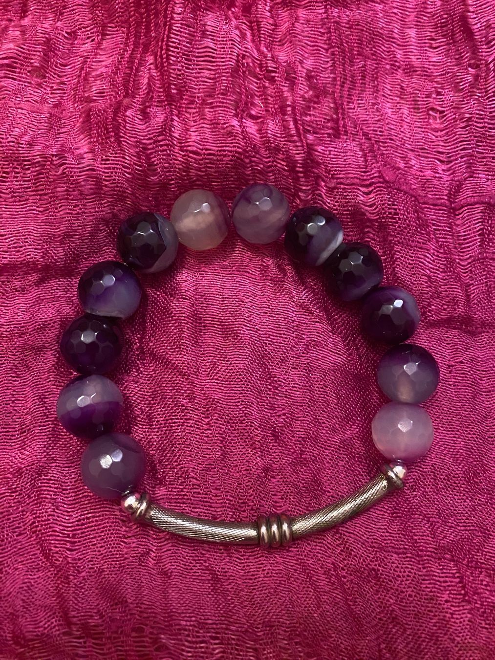 Bracciali & Braccialetti: Amethyst facettiert Armband Einzelstück 19cm elastisch – Usato da Basel venduto da him_5r5n
