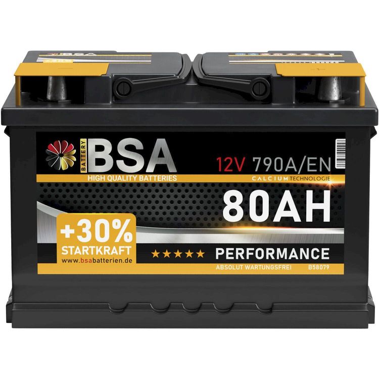 BSA Autobatterie 80Ah 12V +30%