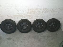4 Stahlfelgen mit 175/70R13 Pneus für Golf 1+2, Passat B2...