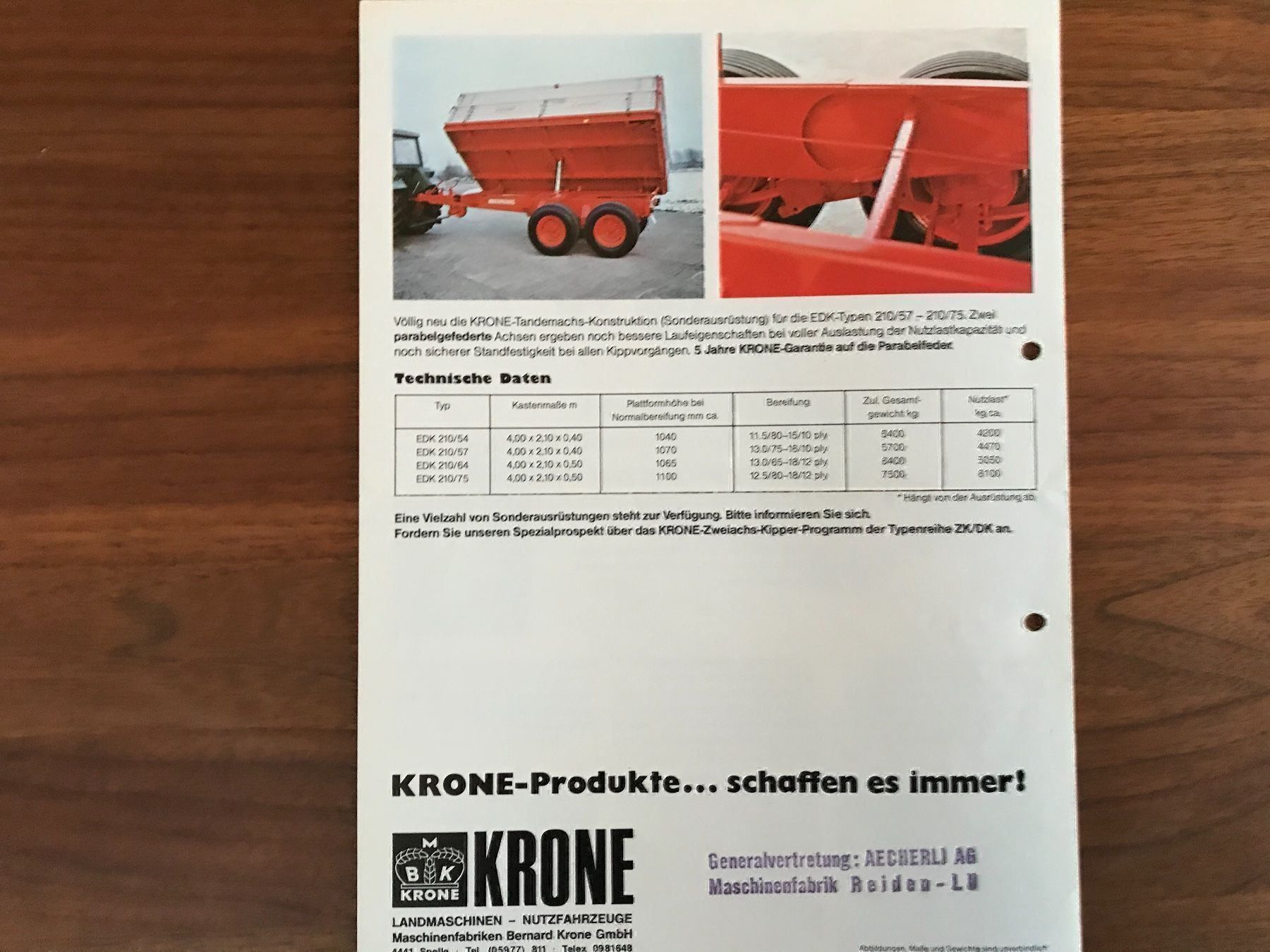Traktoren: Krone Kipper Prospekt – Gebraucht aus Balterswil von Jeko1967 2