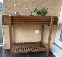 Hochbet Planztisch Depot Eukalyptusholz mit Metalleinsatz