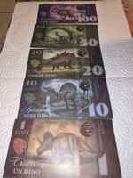 lot de 5 billets commémorarif dinosaure