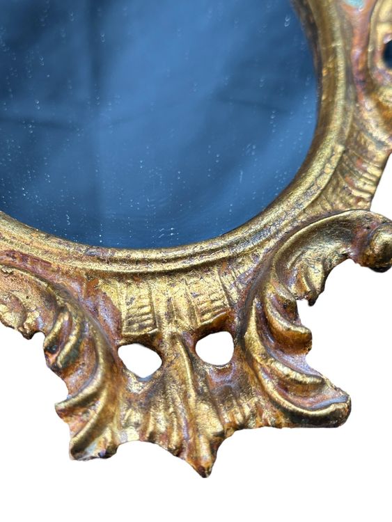 Miroir Décoratif Vintage Tstarer Cadre Doré - Petit Miroir Ovale à Suspendre 24,4x36,3 Cm