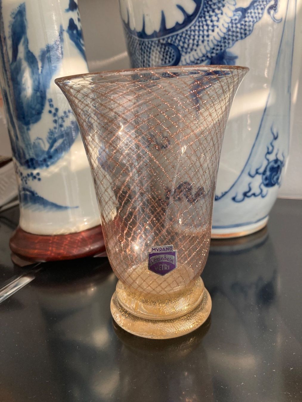 Murano Vasen & Gefässe: Wunderbare Murano Vase von CENEDESE mit Gold – Gebraucht aus Zürich von dolcicaramelle