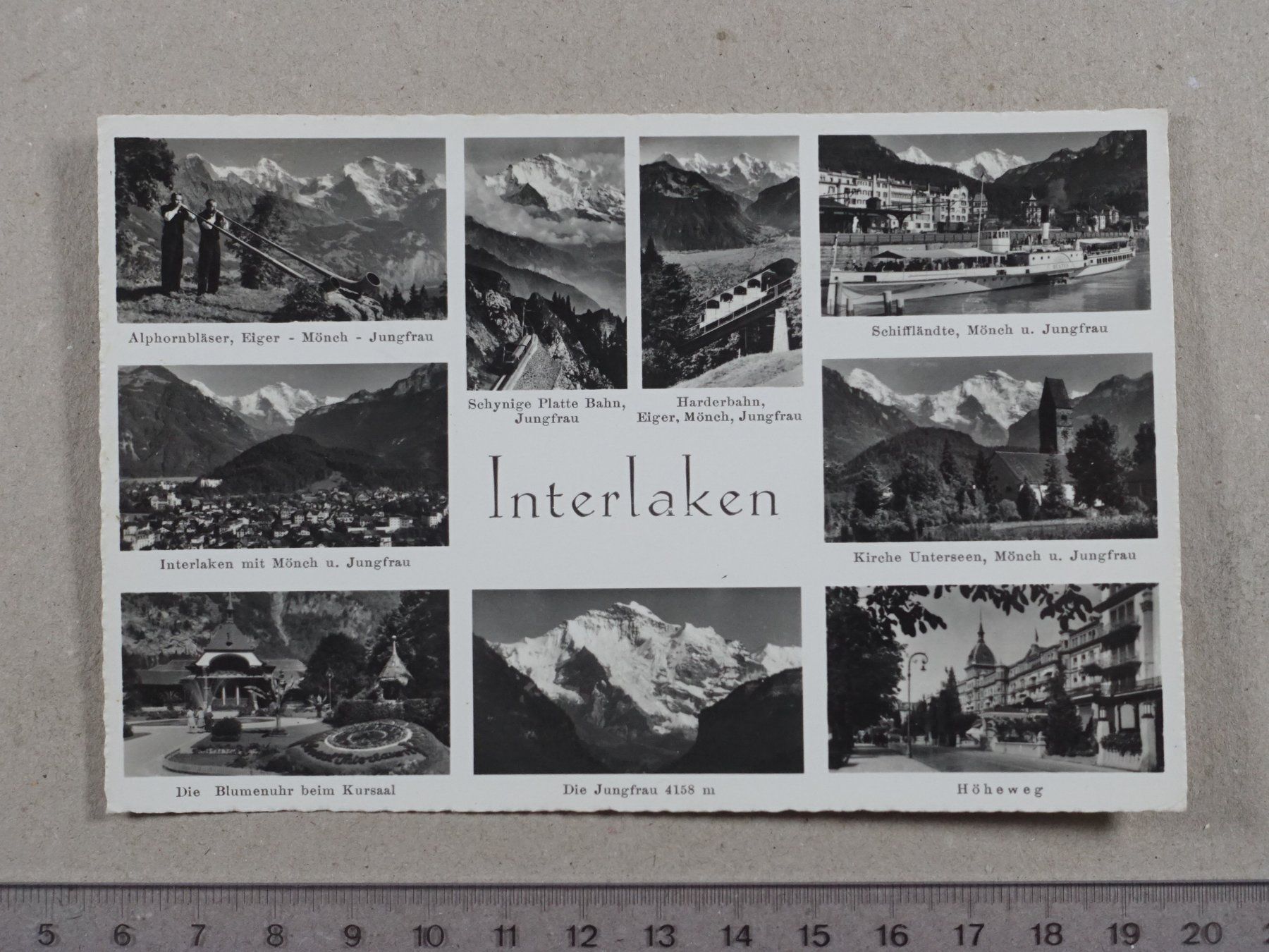 Cartoline postali: Interlaken, 1963 – Usato da Lenzburg venduto da fh1